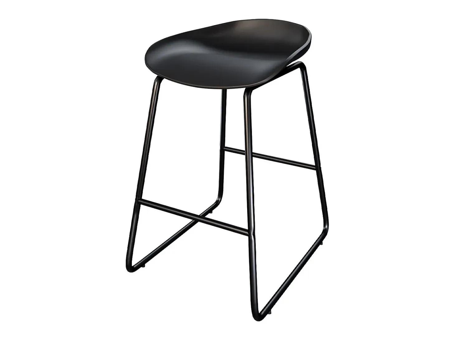 Set de 2 taburetes para isla de cocina de plástico negro 65,5 cm - Yoshi