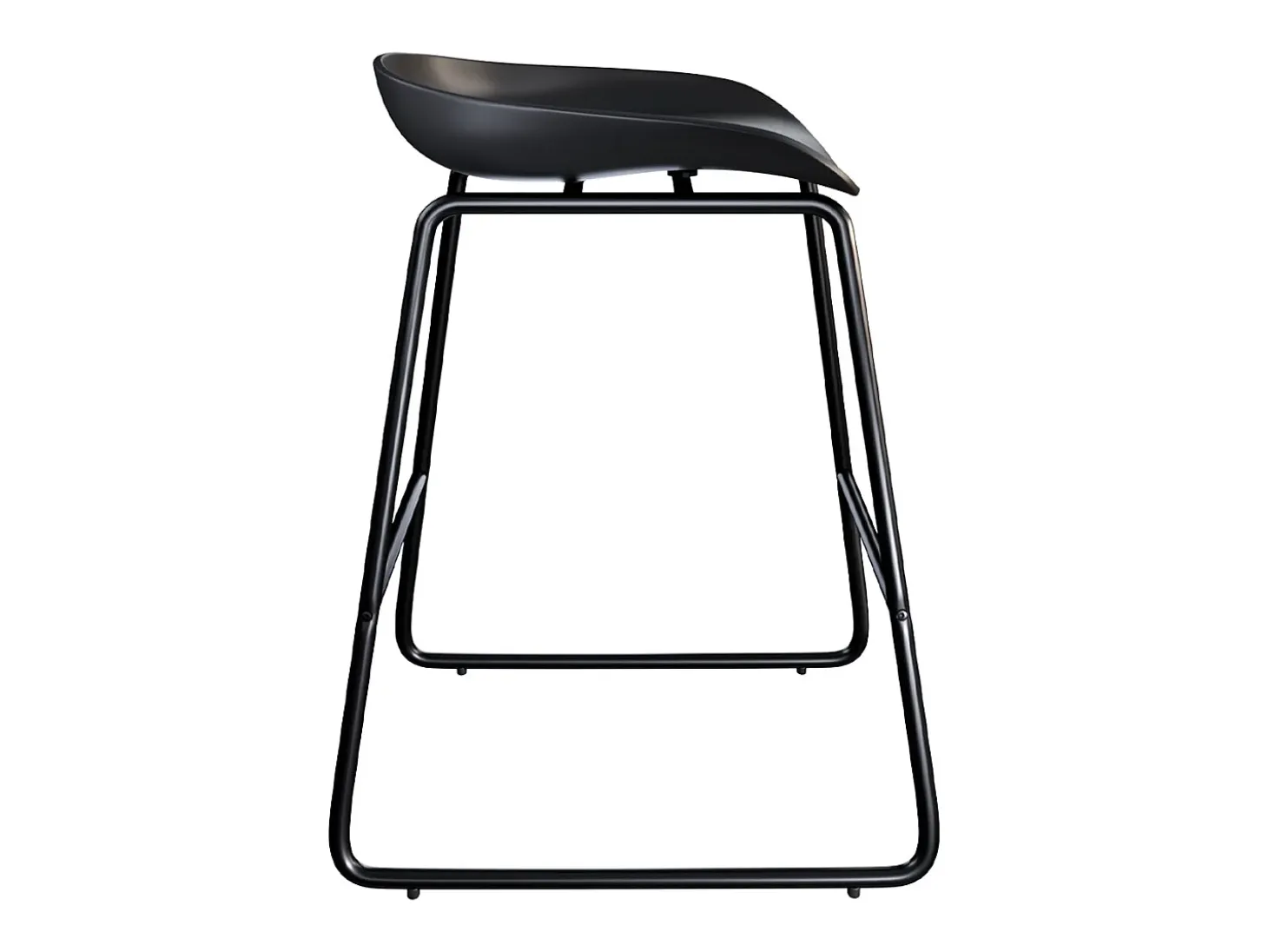 Set de 2 taburetes para isla de cocina de plástico negro 65,5 cm - Yoshi