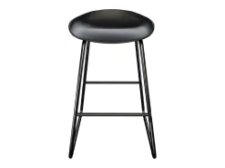 Set de 2 taburetes para isla de cocina de plástico negro 65,5 cm - Yoshi