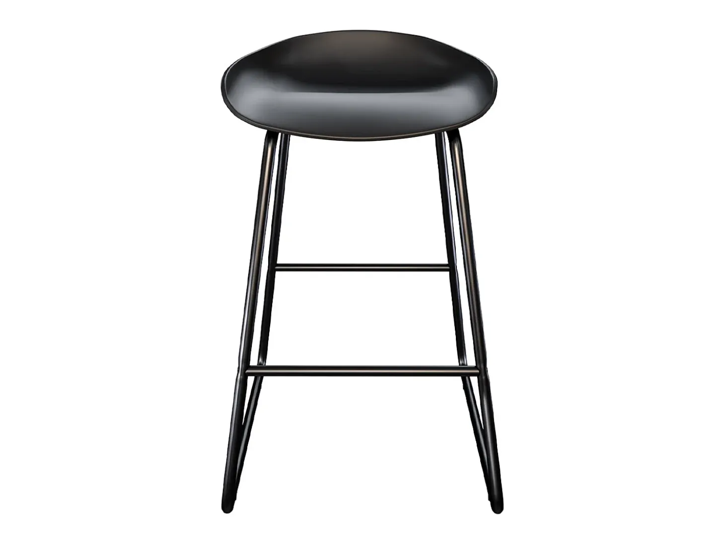 Set de 2 taburetes para isla de cocina de plástico negro 65,5 cm - Yoshi