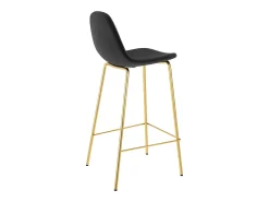 Set de 2 taburetes para isla de cocina en terciopelo negro 65 cm - Henrik