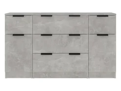 Set de aparador 3 piezas madera contrachapada gris hormigón ES923280