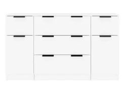 Set de aparador de 3 piezas de madera contrachapada blanco ES24151