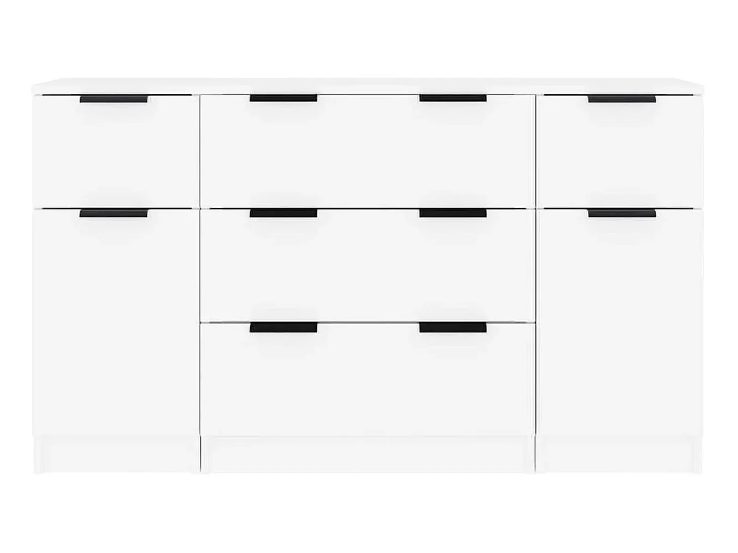 Set de aparador de 3 piezas de madera contrachapada blanco ES24151