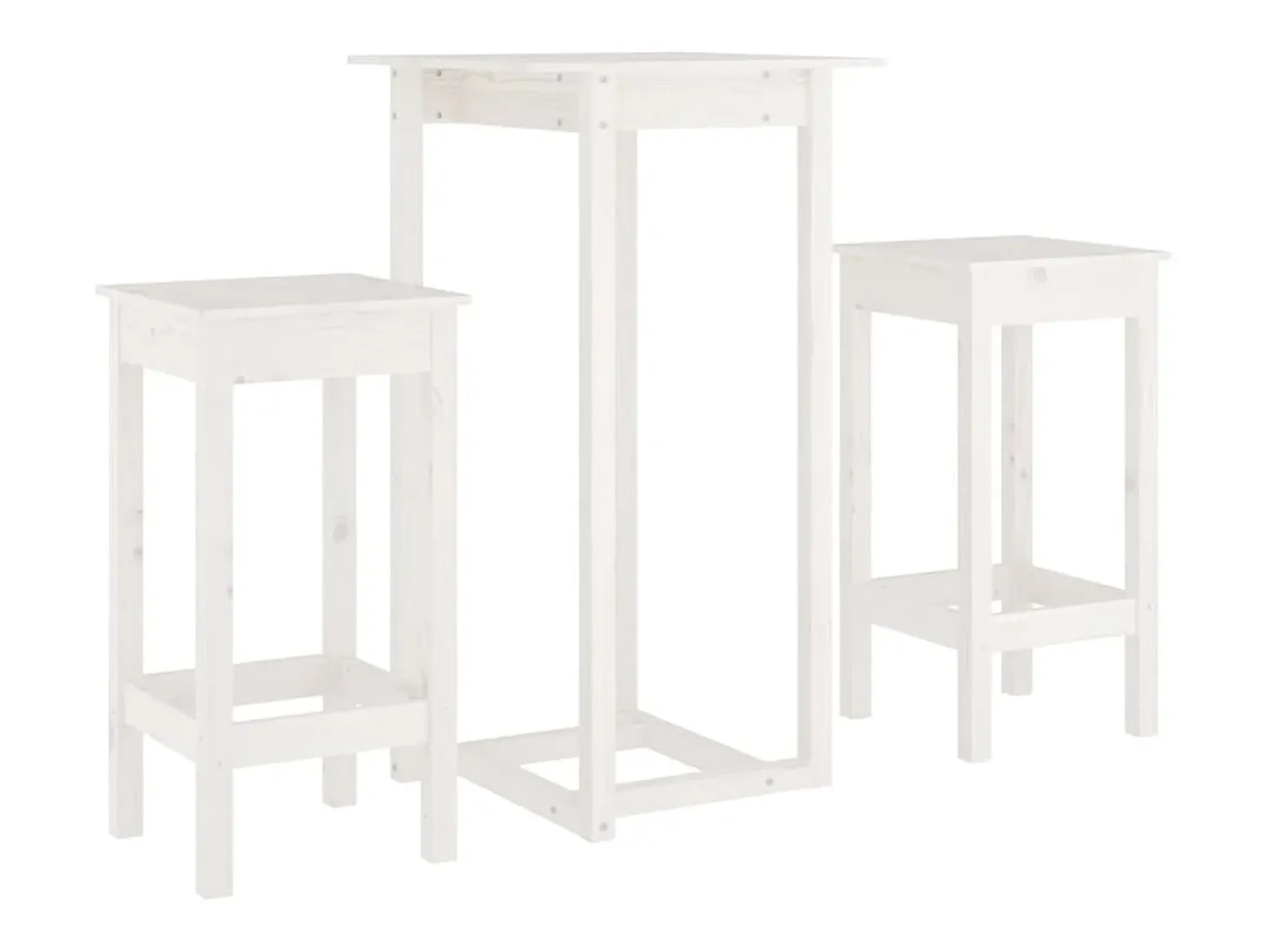 Set de bar 3 piezas madera maciza de pino blanco