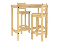 Set de bar 3 piezas madera maciza de pino