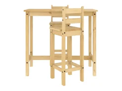 Set de bar 3 piezas madera maciza de pino