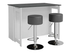 Set de mesa de bar antracita/blanco 116x37x90.5 dominic