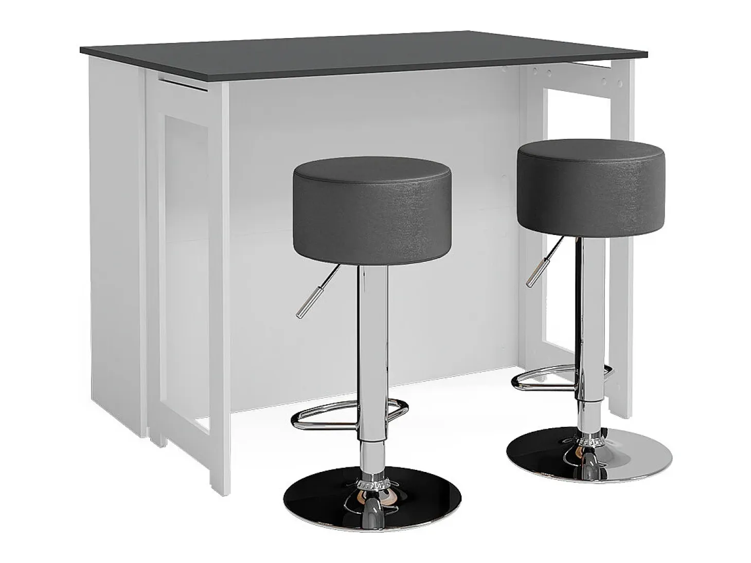 Set de mesa de bar antracita/blanco 116x37x90.5 dominic