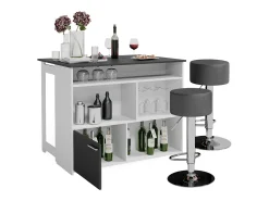 Set de mesa de bar antracita/blanco 116x37x90.5 dominic