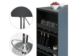 Set de mesa de bar antracita 57x80x106