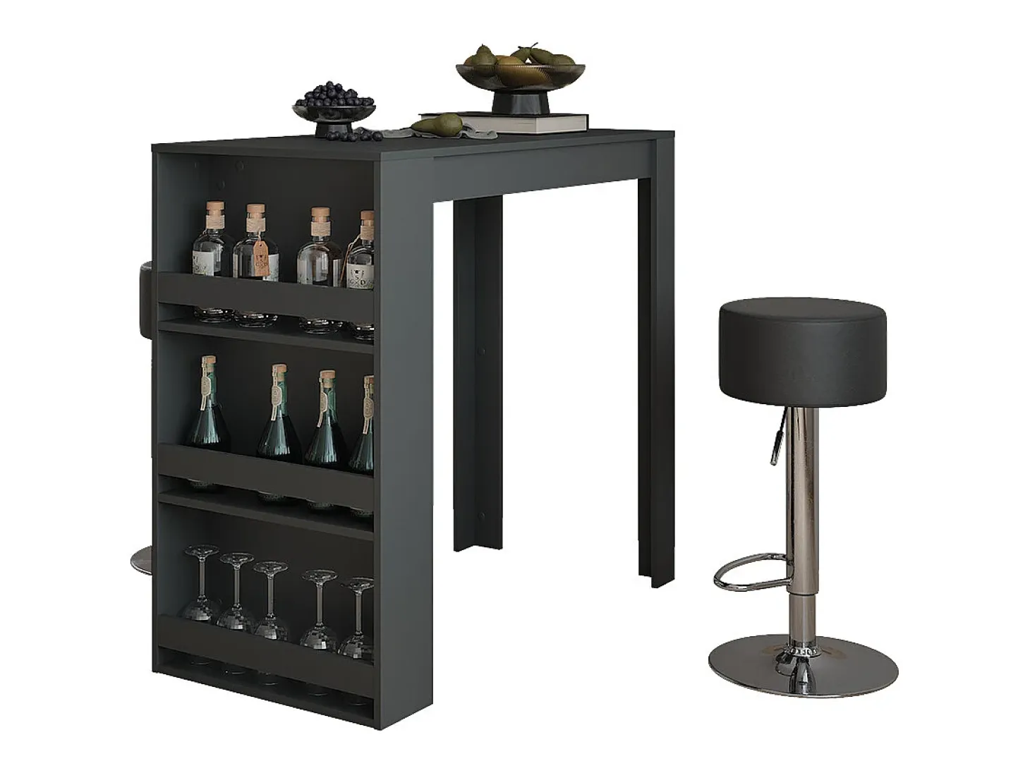 Set de mesa de bar antracita 57x117x106 repose