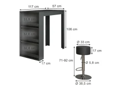 Set de mesa de bar antracita 57x117x106 repose