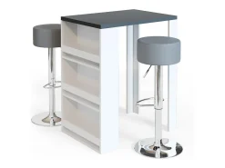 Set de mesa de bar antracita/blanco 57x80x106
