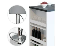Set de mesa de bar antracita/blanco 57x80x106