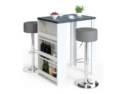 Set de mesa de bar antracita/blanco 57x80x106