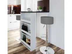 Set de mesa de bar antracita/blanco 57x80x106