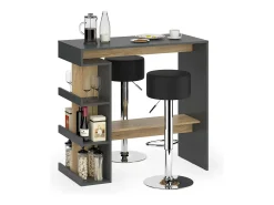 Set de mesa de bar antracita/roble dorado 108x50x103 dana