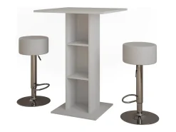 Set de mesa de bar blanco 75x75x106 repose