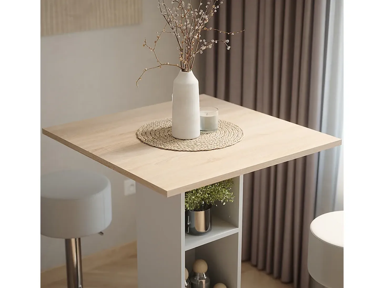 Set de mesa de bar blanco/sonoma 75x75x106 repose