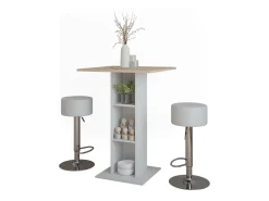 Set de mesa de bar blanco/sonoma 75x75x106 repose