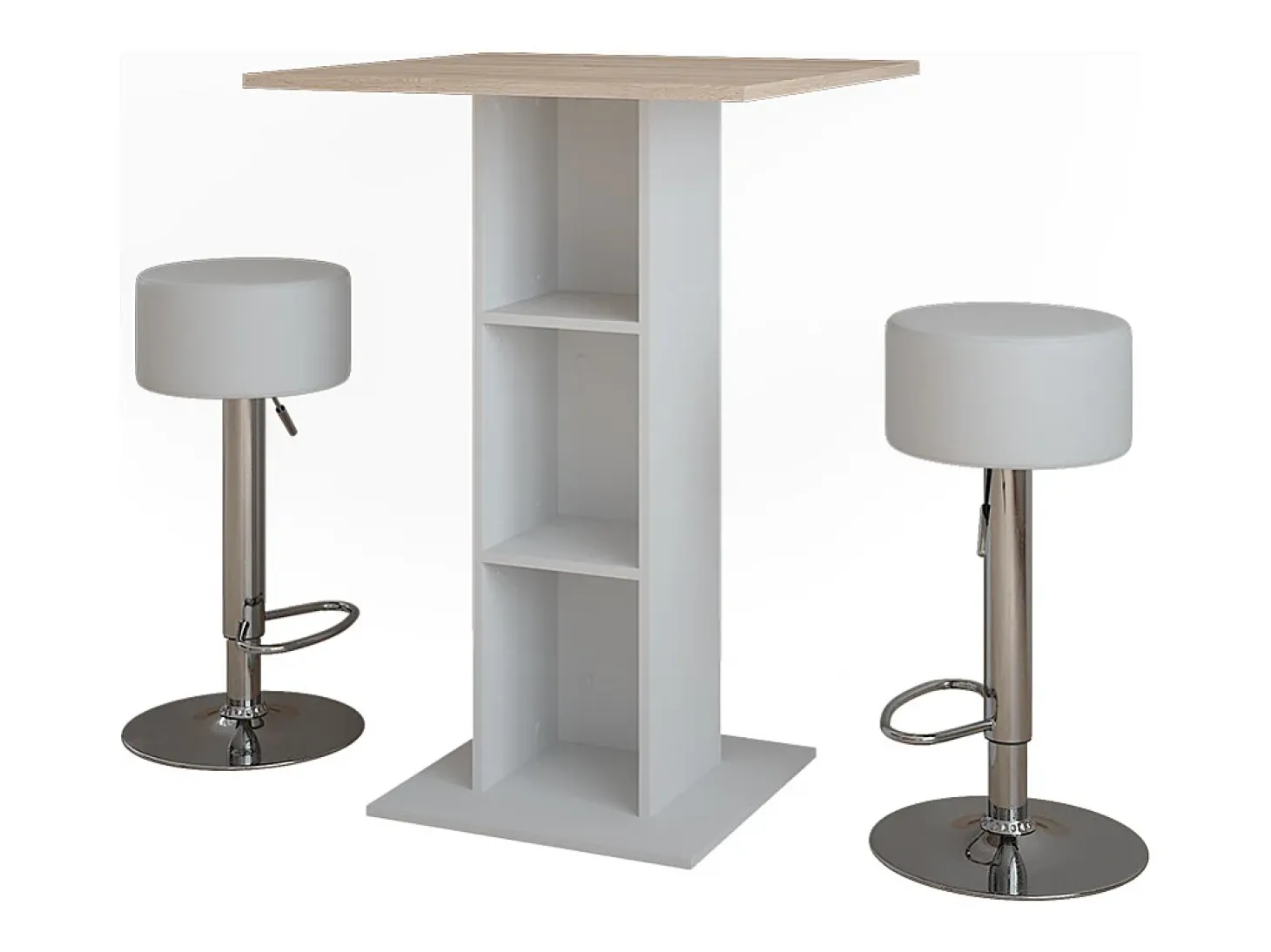 Set de mesa de bar blanco/sonoma 75x75x106 repose