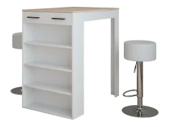 Set de mesa de bar blanco/sonoma 67x100x106 repose