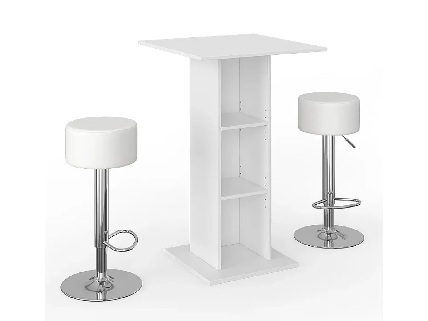 Set de mesa de bar blanco 70x70x109 rodeo