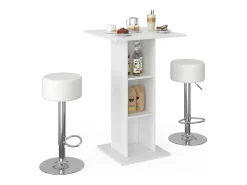 Set de mesa de bar blanco 70x70x109 rodeo