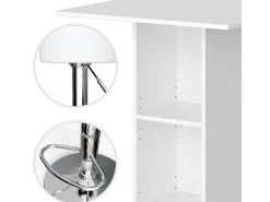 Set de mesa de bar blanco 70x70x109 rodeo