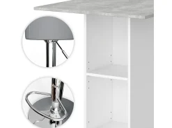 Set de mesa de bar hormigón 70x70x109 rodeo
