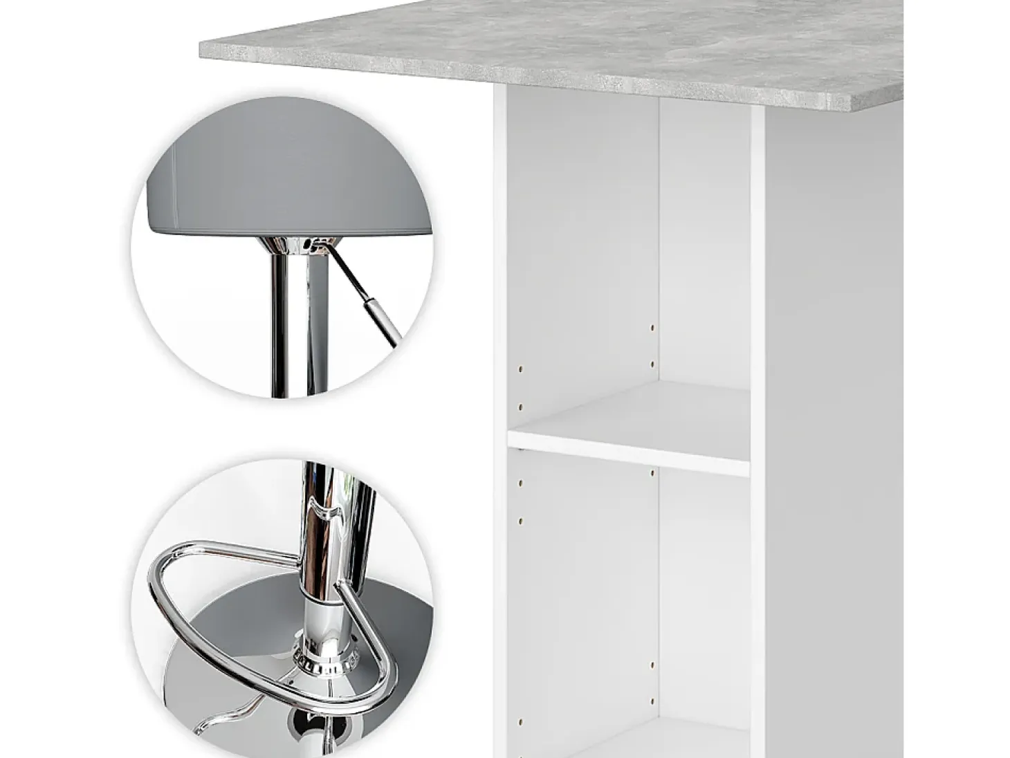 Set de mesa de bar hormigón 70x70x109 rodeo
