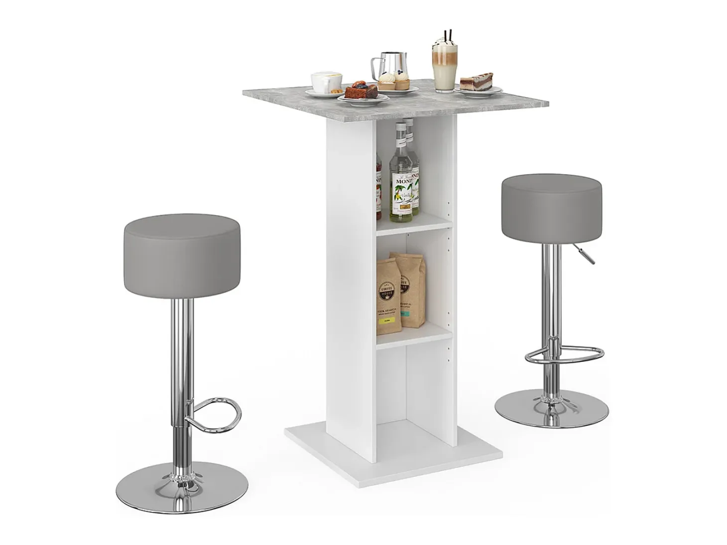 Set de mesa de bar hormigón 70x70x109 rodeo