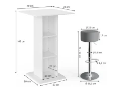 Set de mesa de bar hormigón 70x70x109 rodeo