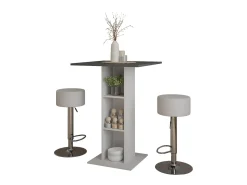 Set de mesa de bar hormigón/blanco 75x75x106 repose