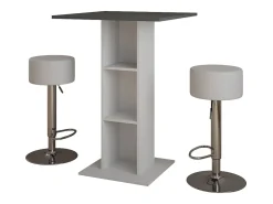 Set de mesa de bar hormigón/blanco 75x75x106 repose