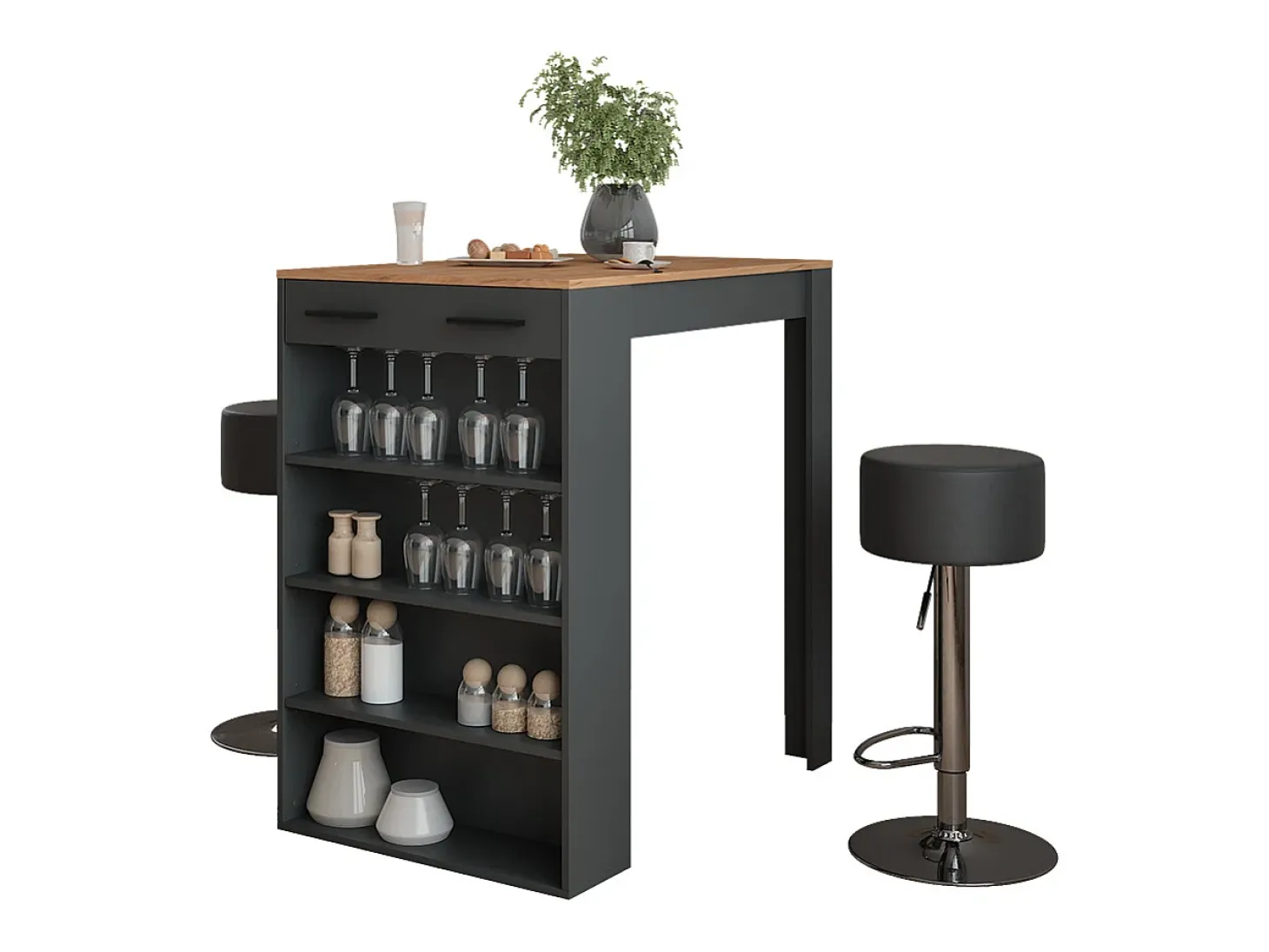 Set de mesa de bar oro power roble/antracita 67x100x106 repose