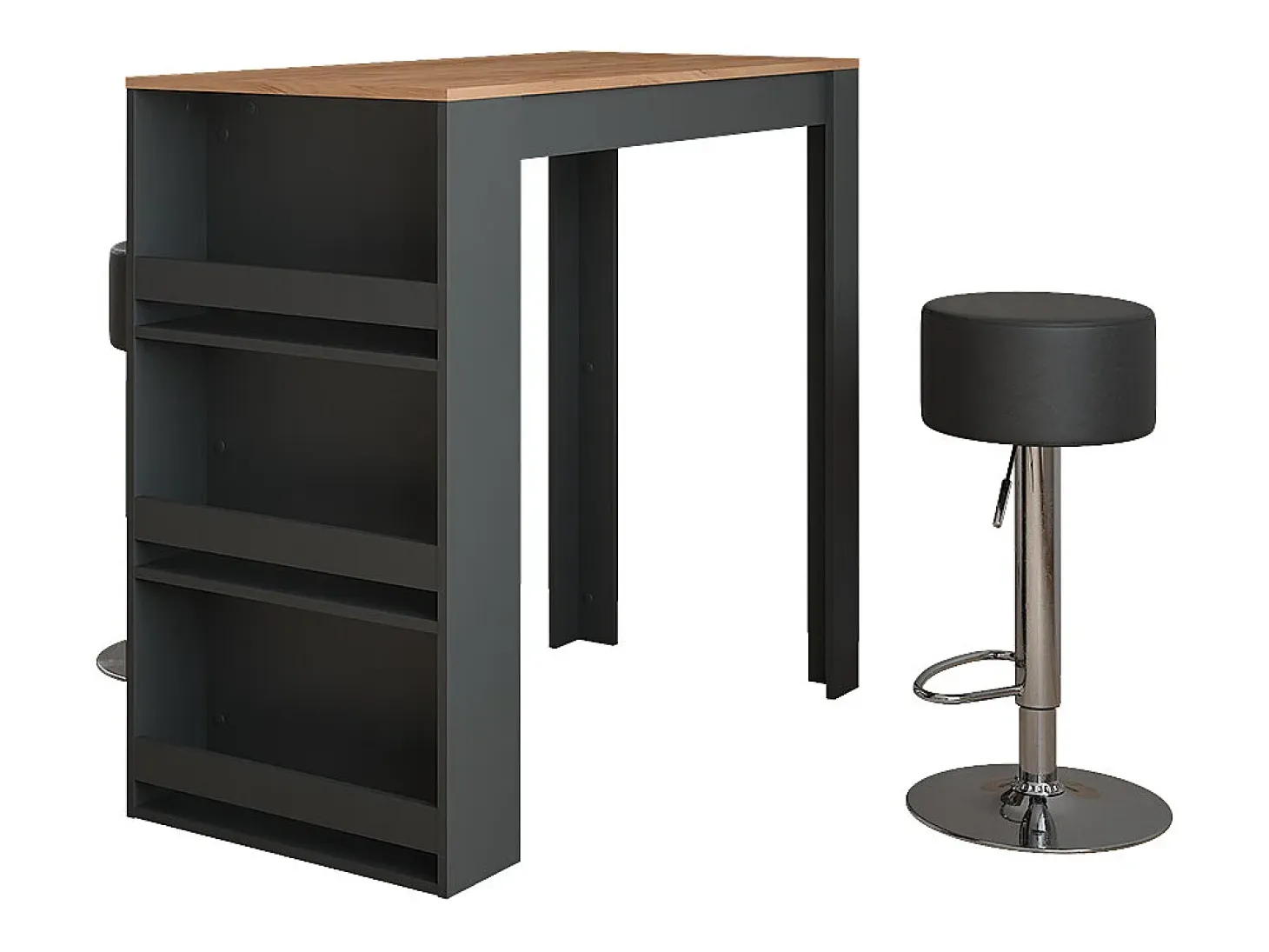 Set de mesa de bar oro power roble/antracita 57x117x106 repose