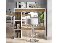 Set de mesa de bar roble blanco/dorado 108x50x103 dana