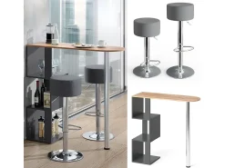 Set de mesa de bar roble dorado 113x39.8x111.8 vincent