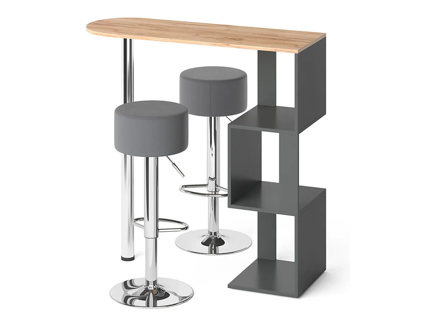 Set de mesa de bar roble dorado 113x39.8x111.8 vincent