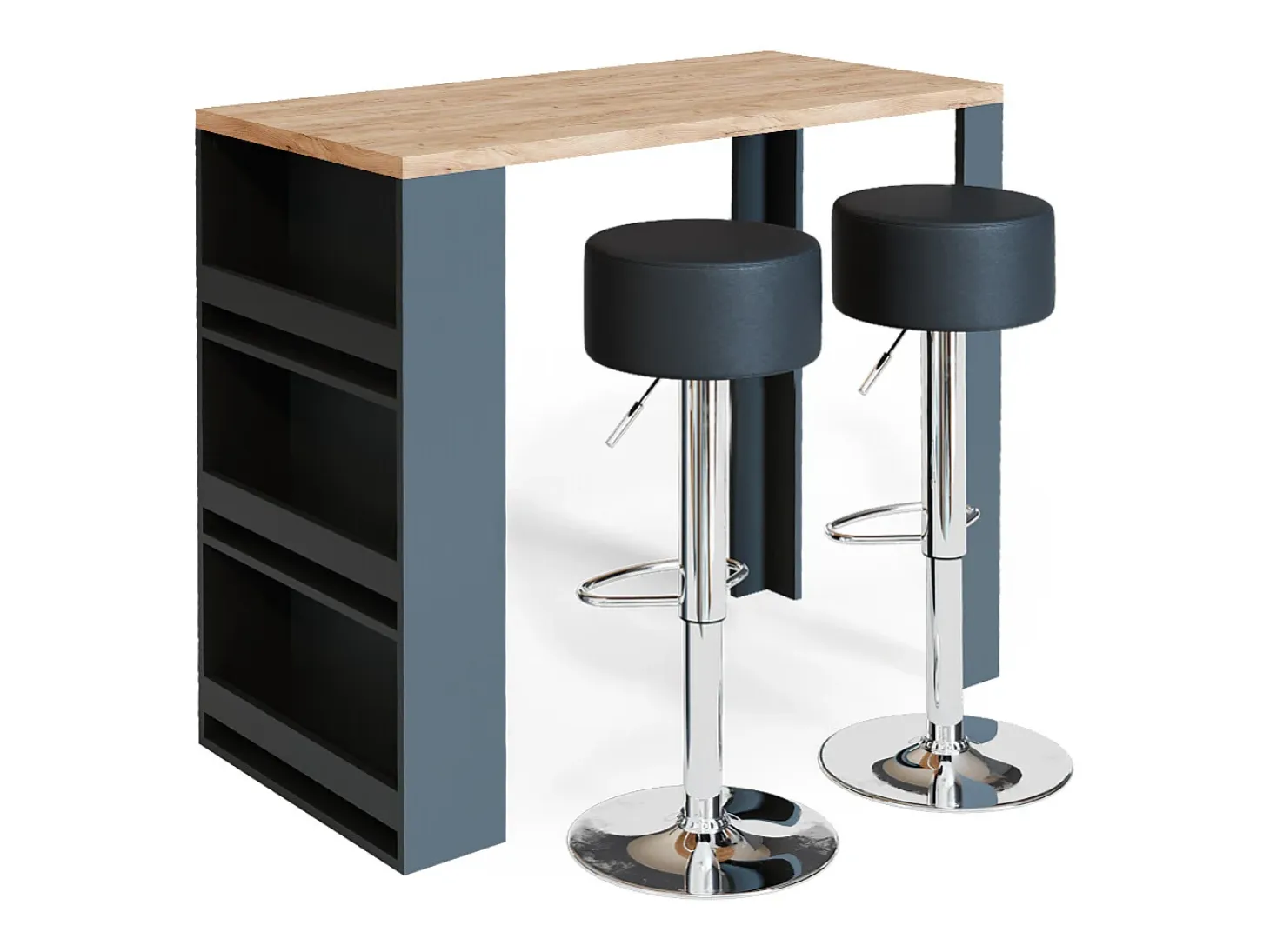 Set de mesa de bar roble 57x117x106