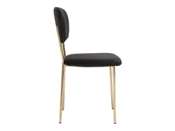 Set de 2 sillas de diseño de terciopelo negro y metal dorado LEPIDUS