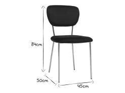 Set de 2 sillas de diseño de terciopelo negro y metal dorado LEPIDUS