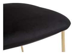 Set de 2 sillas de diseño de terciopelo negro y metal dorado LEPIDUS