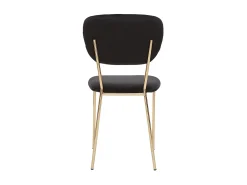 Set de 2 sillas de diseño de terciopelo negro y metal dorado LEPIDUS