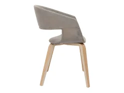 Set de 2 sillas de diseño de tela color topo con patas de madera clara SLAM