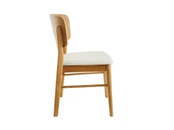 Set de 2 sillas de madera clara y blanco SHELDON