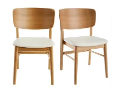 Set de 2 sillas de madera clara y blanco SHELDON