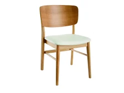 Set de 2 sillas de madera clara y blanco SHELDON